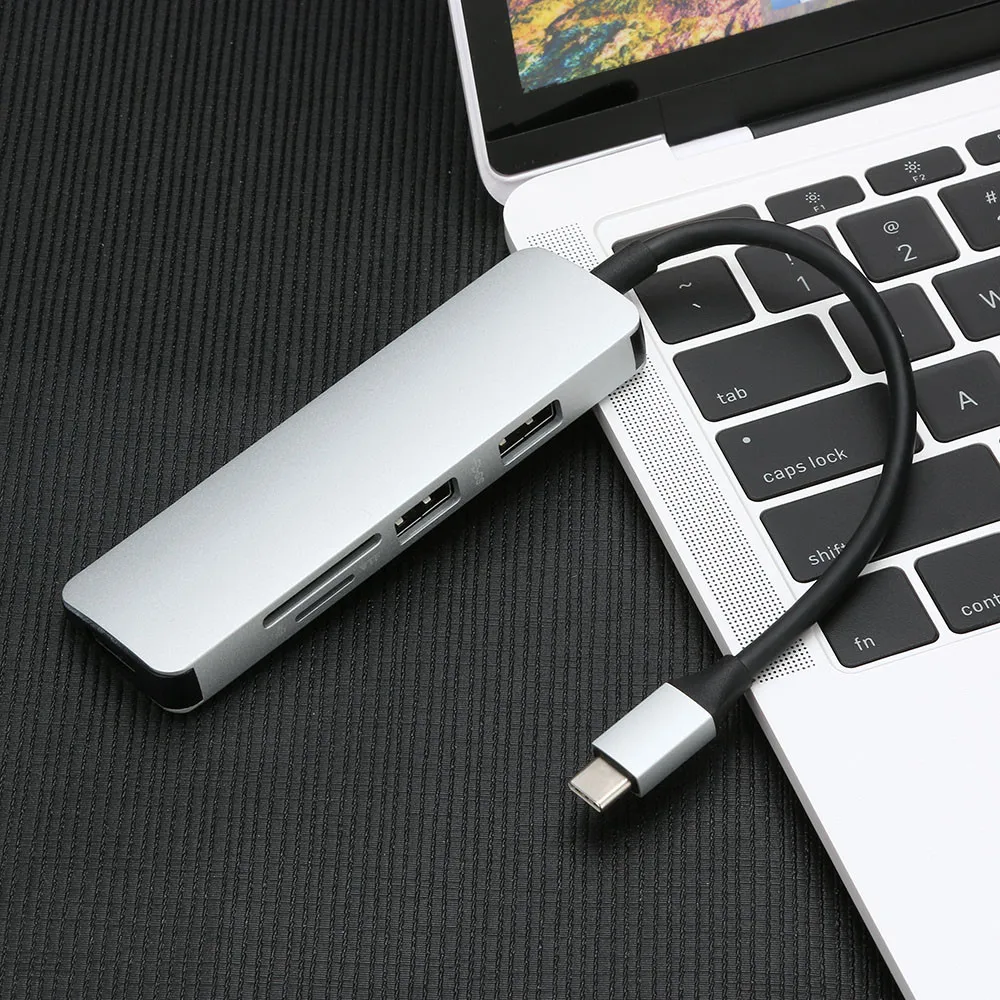 Тип C USB 3,0 до 4K USB 3,0 SD TF кардридер 5в1 концентратор адаптер для Macbook type-C USB 3,0 до 4K HDMI USB 3,0 SD TF кардридер