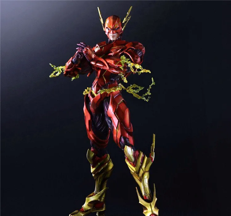 Play Arts Kai Flash экшн-фигурки флэш-Броня Ver NO 4 ПВХ игрушки 270 мм Фильм модель сильно бронированный Барри Аллен Playarts Kai