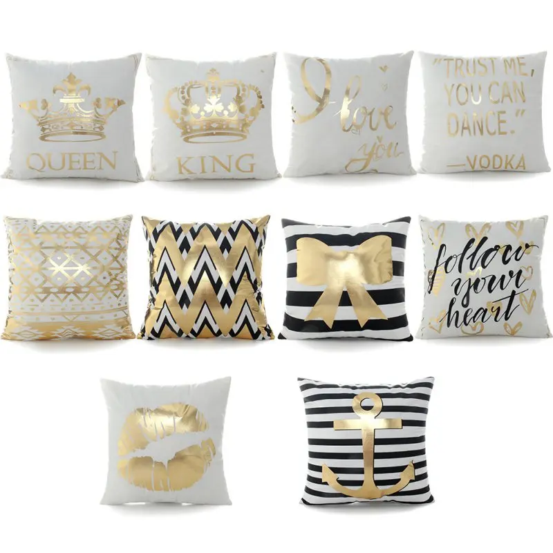 Cushion Covers Bronzing Queen King Lips Letter Moon Cute Throw Getsubject Aeproduct