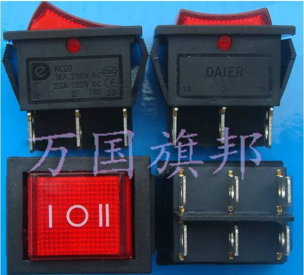 

16A 250V 31*25.5mm 6P 3T rockey switch / Ship switch with light