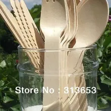 Новое поступление Одноразовые деревянные столовые приборы нож вилка ложка для мороженого Свадебная посуда