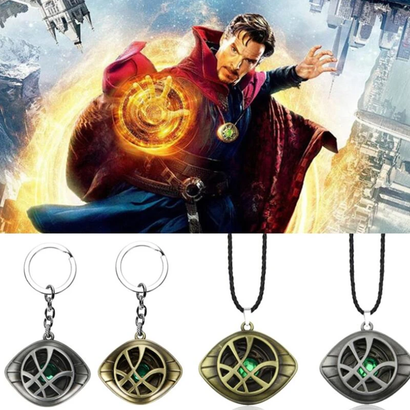 

Avengers Doctor Strange Eye of Agamotto Alloy Keychain Cosplay Pendant Keyring Key Chain Necklace