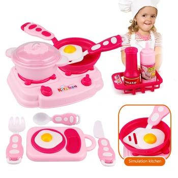 

12pcs/set Baby Miniature Kitchen Pretend Play Food Children Toys With Music Light Kids Kitchen Cooking Toy Set For Girls Games