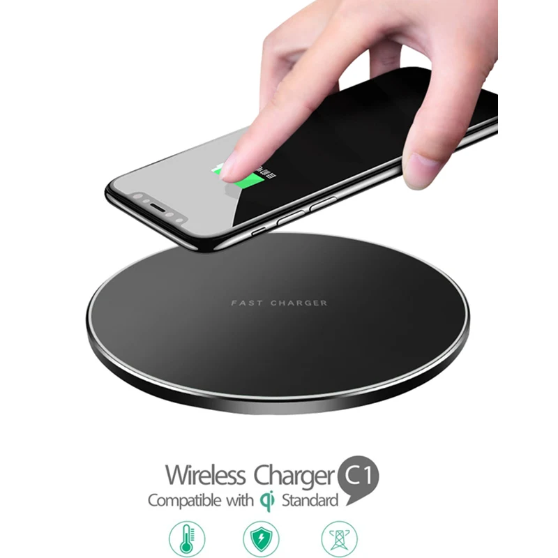 

Qi Wireless Charger Charging Pad 10W Fast Charger For iPhone 8 Plus X Xs max Xr Samsung Galaxy S10 S10e S9 S8 Note 9 8 Xiaomi