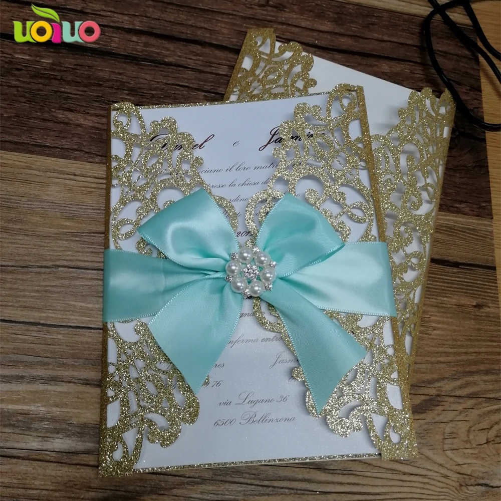 Лидер продаж блеск бумаги Романтический золото уникальная лазерная резка китайские свадебные приглашения хорошее количество свадебные приглашения