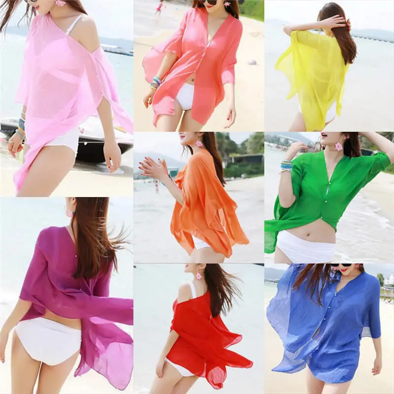 

Sexy Women Summer Beachwear Bikini Beach dress Cover Up Swimwear Bikinis Lady Shirt Swimsuit