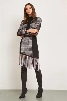 

Summer 2019 Dress Sexy Celebrity Striped Full Tassel Elegant Women Fashion O Neck Night Club Body con Party Dresses Wholesale