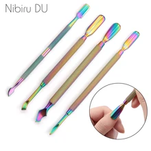 1 Pcs Double Head Rainbow Stainless Steel Cuticle Pushers Remover Dead Skin Removal of nail polish for Nail Art Cleaner Tool 1 Pcs Double Head Rainbow Stainless Steel Cuticle Pushers Remover Dead Skin Removal of nail polish for Nail Art Cleaner Tool