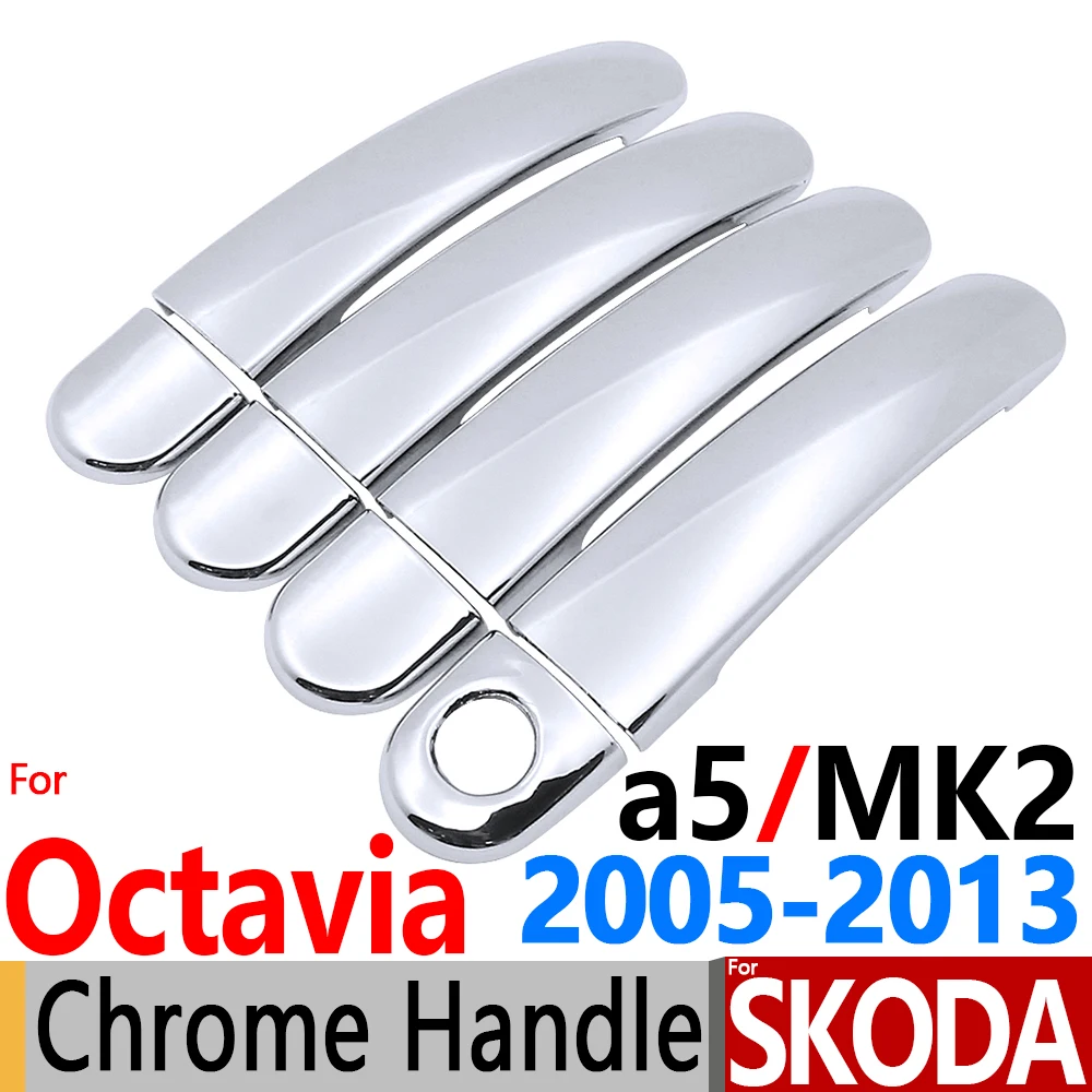 Для Skoda Octavia a5 хромированная дверная ручка отделка 4 двери для 2005 2013 Mk2 a 5 1z Чехлы