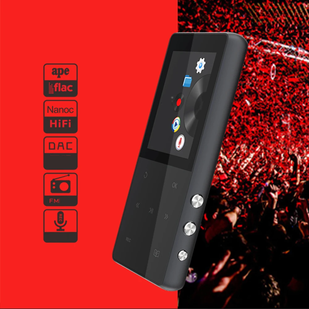 Металлический 1," экран FLAC MP3 плеер 8 ГБ портативный цифровой аудио плеер встроенный динамик плеер MP3 с fm-радио диктофон