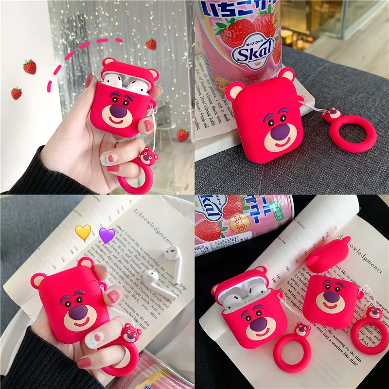 

New Cute Cartoon 3D Decorative Silicone Case for Apple Airpods Case Air Pods Accessories Bluetooth Earphone Protective Cover Bag