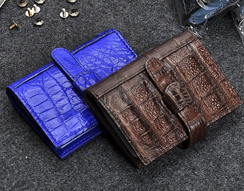 

100% genuine crocodile leather skin bank card case holder alligator skin license card holder and case