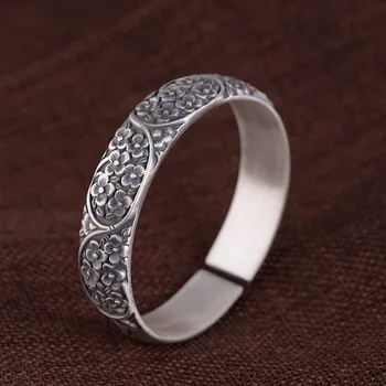 

silver s925 Silver Retro Thai Silver Fashion Ethnic Style Handmade Plum Bracelet Women's Bracelet