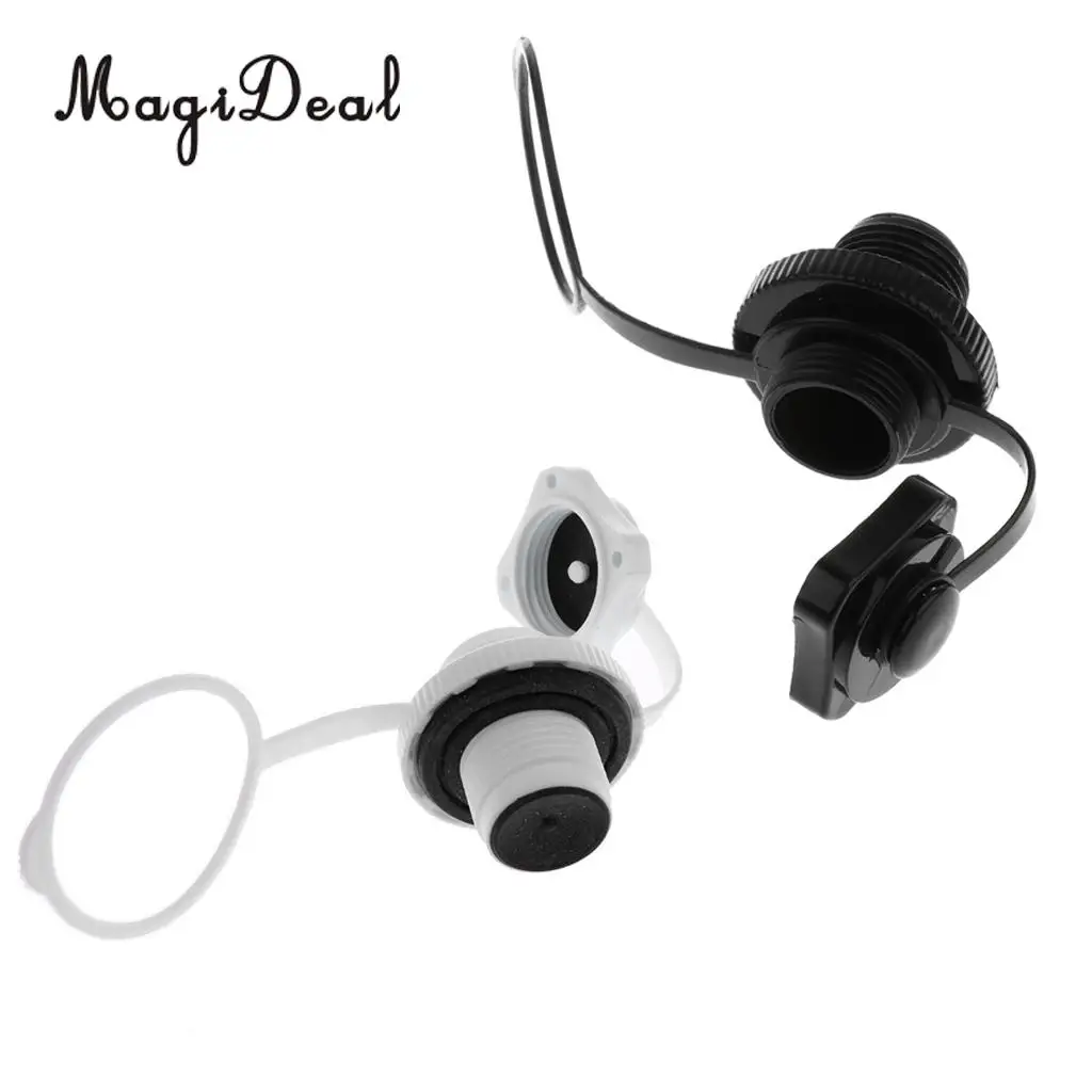 MagiDeal Hot Sale Plastic Screw Air Valve Caps Tool for Inflatable Boat Kayak Pool Raft Canoe Dinghy Drifting Acce Black/White