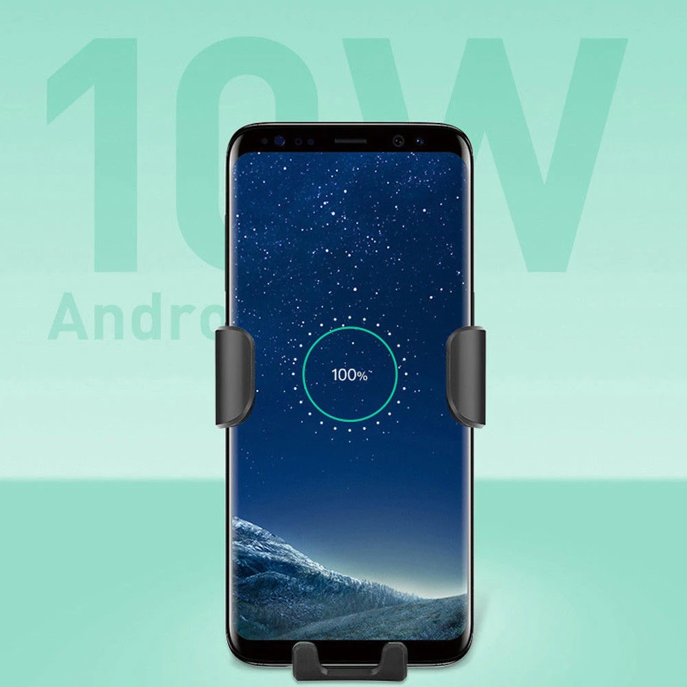 Qi автомобильное Быстрое беспроводное зарядное устройство для iphone 8, 8 Plus XS 7,5 W 10W автомобильное беспроводное зарядное устройство для Samsung Galaxy S8 S9 S10 Note 9 зарядное устройство