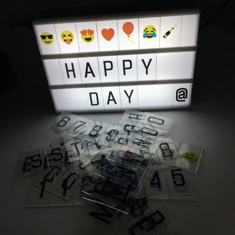 DIY A4 A5 карты для светодио дный lightbox A4 A5 Кино световой короб черный красочные букв и знаков карты для поделок бар Letrero Home Decor