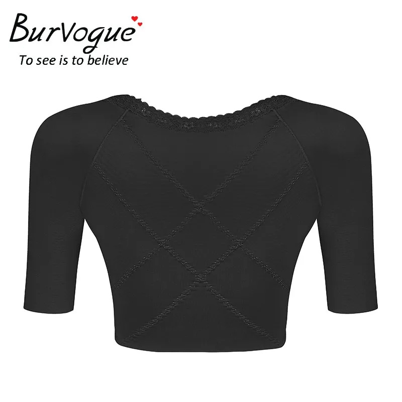 Burvogue Shaper, пуш-ап, короткий рукав, сексуальные укороченные топы, Корректирующее белье для похудения, с контролем руки, цельное, Корректирующее белье, модное женское корректирующее белье