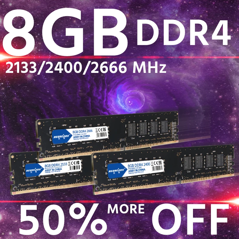 

ddr 4 8gb ram 2133 mhz 2400 mhz 2666 mhz computer memory dimm motheroard ddr4