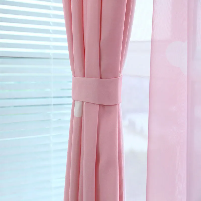 Angel City/Корейская Розовая Занавеска с мультяшным принтом, Детская занавеска для гостиной, полузатемненная занавеска для детской спальни, занавеска из тюля, Customizabl
