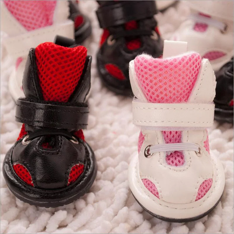 2016 New Arrival Pet Dog Shoes Autumn Winter PU Non Slip Rubber Pet