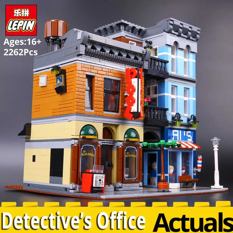 

Lepin building bricks 15011 Detective Office compatible with legoings 10246 Creator City Street toys for children christmas gift
