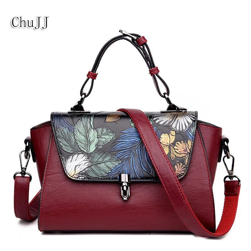 

High Quality Women's Leather Handbags Fashion Luxury Handbags Women Bags Floral Women Messenger Bags Shoulder Bag