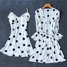 Зеленые женские пижамы с бретельками, 2 шт., комплекты одежды для сна, Женская домашняя одежда, ночная рубашка, костюм, сексуальное кимоно, халат, банное платье, ночные рубашки, M-XL