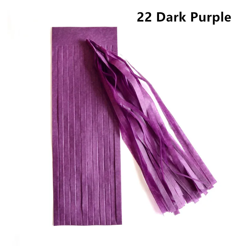 5 шт. 14 дюймов гирлянда из папиросной бумаги с кистями для свадебного украшения Diy Висячие на день рождения Вечеринка Детский душ вечерние принадлежности 35 см - Цвет: 22 dark purple