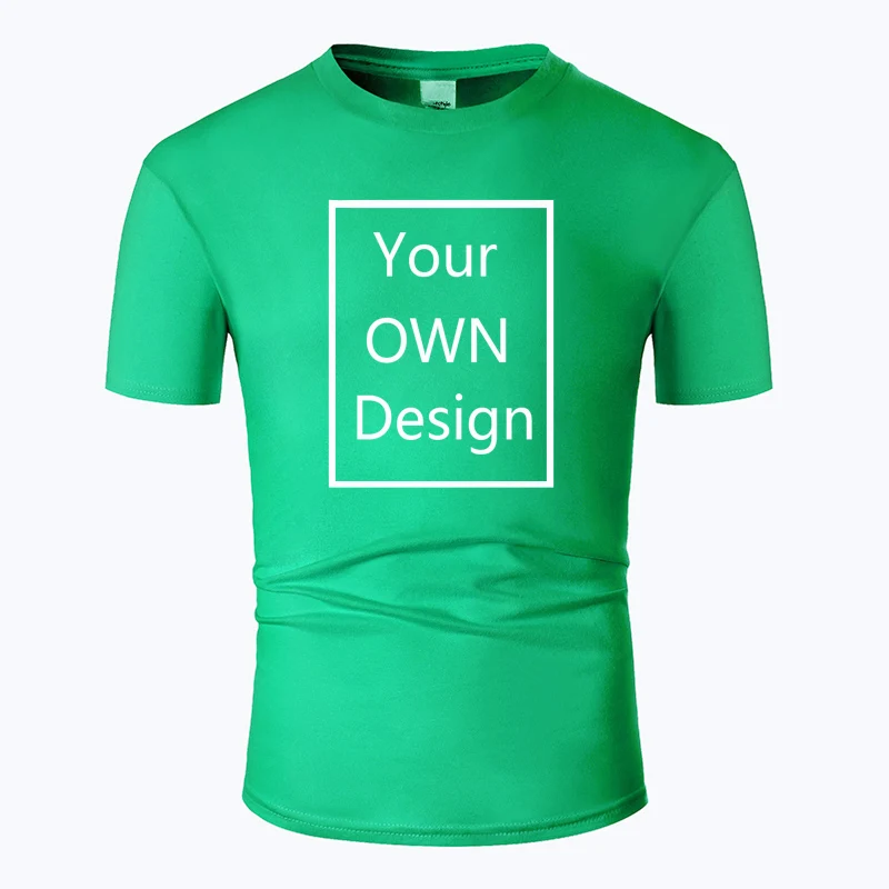 Ваш собственный дизайн для двух боковых логотипов/изображение на заказ для мужчин и wo мужчин DIY хлопковая футболка с коротким рукавом Повседневная футболка 13 цветов fc001 - Цвет: dark green (2 logo)