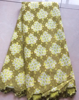 

Swiss Voile Lace 5Yards/pc,Double Organza Lace Sequins Embroidery Fabric 2016 New Pattern High Quality French Lace