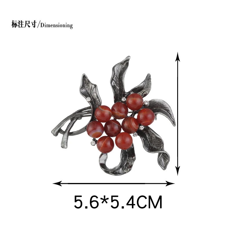 Trendy Plant Flower Branch Brooches For Women Crystal Rhinestone Vintage Brooch Pins Stone Decorative Party Christmas Jewelry