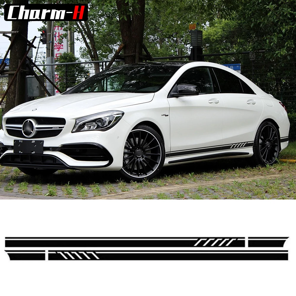 Edition 1 Style Side Stripe Decal Stickers For Mercedes Benz Cla 45 W117  C117 X117 Amg- 5d Carbon Fibre/black/white/silvergrey - Car Stickers -  AliExpress