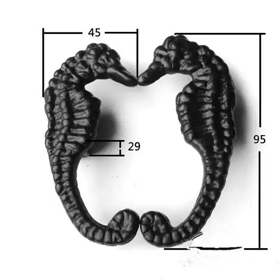 Pair Of Seahorse Drawer Pulls Handles Knobs Unique Kitchen Cabinet