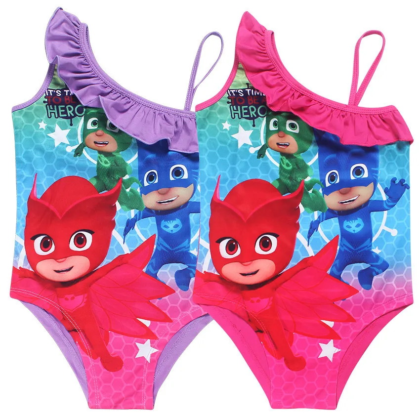 Kids Pj Mask Bikini Set Cartoon One Piece Swimsuit Children Cute
