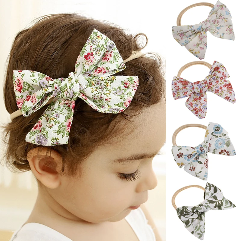 Baby Girl Boho Newborn Toddler Headband Ribbon Elastic Baby Headdress Hair Band