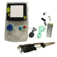 Прозрачный цветной корпус с ограничительное стекло красочные кнопки полная оболочка для GameBoy цветной чехол для игровой приставки с Токопроводящая Резина