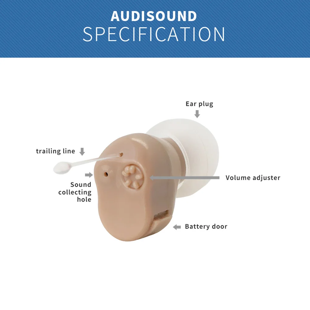 Ear Hearing Aid Mini Wireless For Elderly Right/Left Ear Best Sound Amplifier Invisible Batteries Digital Health Care Products