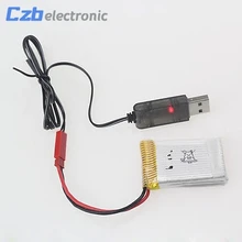 3.7V 500mA Output 1S Lipo Lithium Battery USB Cable Charger Red JST Female Head