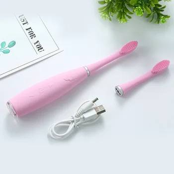 

Electric children's toothbrush silicone waterproof ultrasonic electric toothbrush adult couples children's electric toothbrush