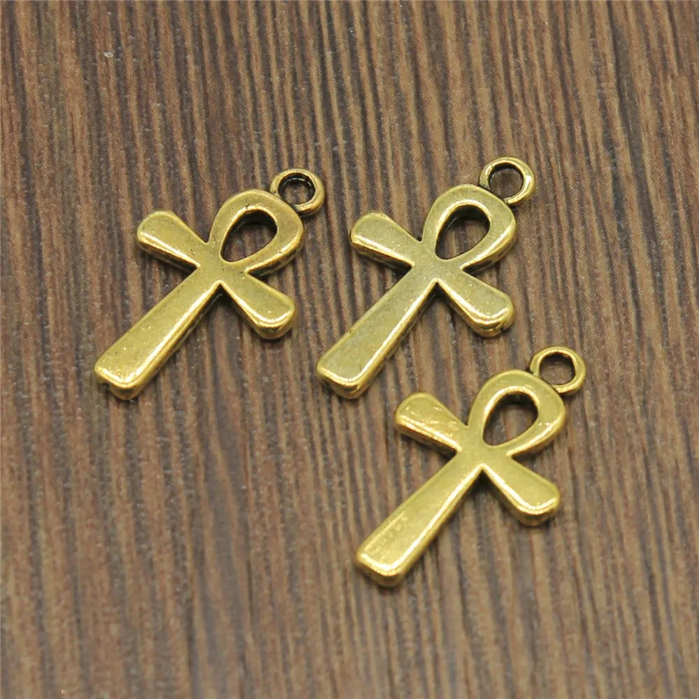 Подвески 30 шт. Ankh Cross античное золото цвет 5 1x8 7 дюймов (13x22 мм) ювелирные изделия из