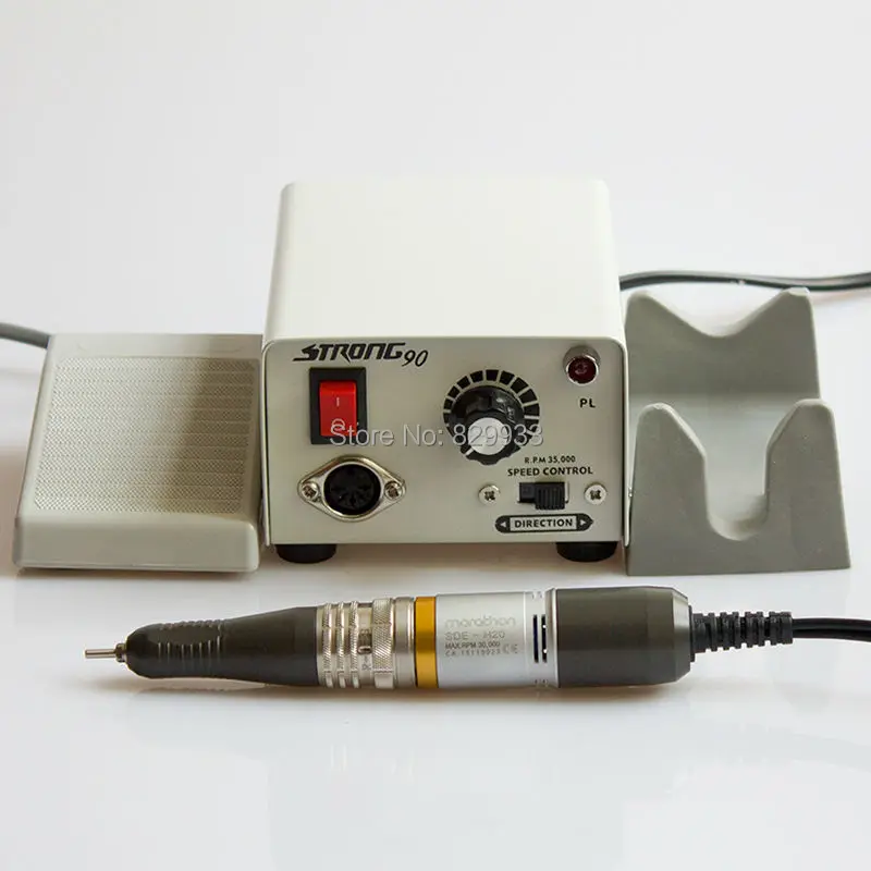 Electric Micromotor Polishing 90 Unit + 30K RPM Marathon SDE-H20 Handpiece A Dremel for Dental La, Hobby, Nail File & Podology