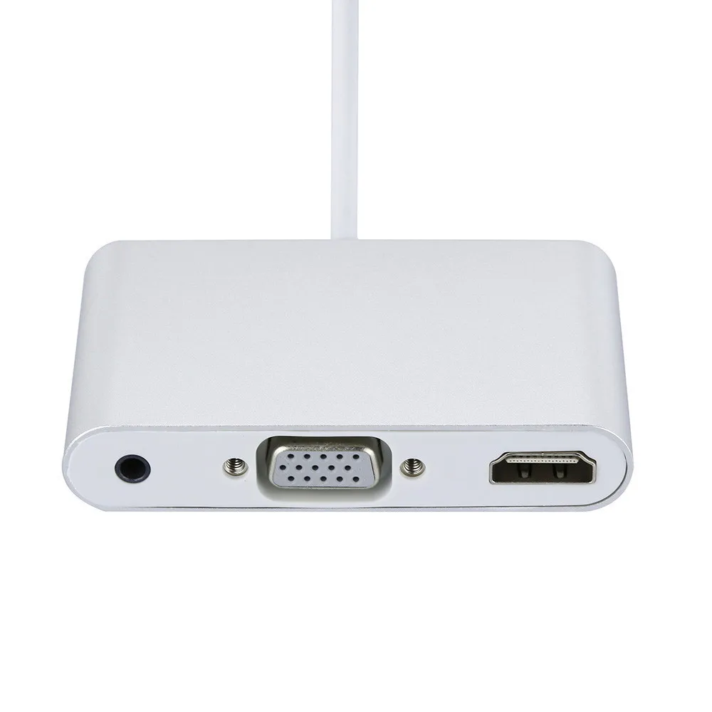 Type-C к HDMI VGA 3,5 мм аудио адаптер 3в1 USB-C конвертер кабель концентратор usb зарядное устройство usb-адаптер для samsung Ноутбук