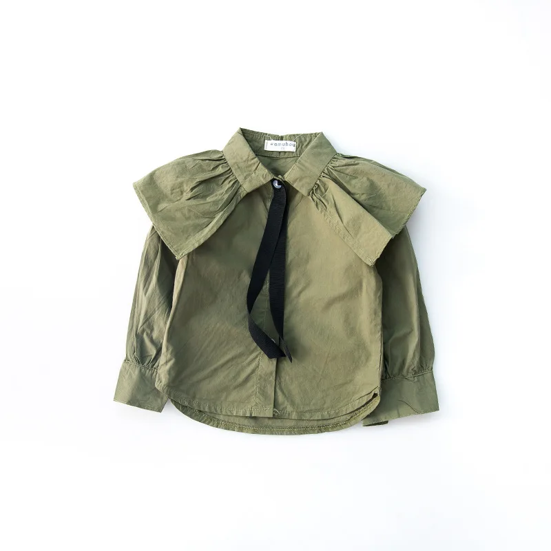 Новая весенняя детская блузка, модная рубашка для девочек, детская хлопковая куртка с длинными рукавами, блузка для девочек