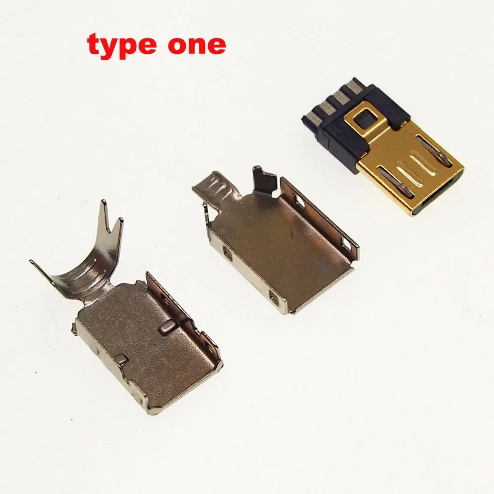 25 Комплектов Позолоченный MICRO Mike 5P USB штекер с металлическим корпусом|Коннекторы