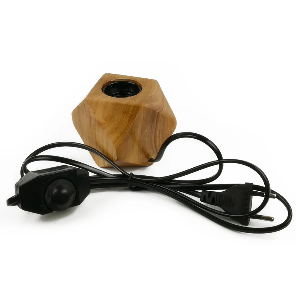 

Bedroom Decorative Solid Wood EU Plug Elegant Home Table Lamp Office Bedside E27 Base Mini Hotel Modern