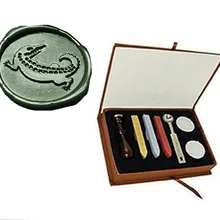 Винтаж крокодил свадебные приглашения индивидуальный логотип Воск уплотнительное штамп Щупы для мангала ложка подарочная коробка комплект