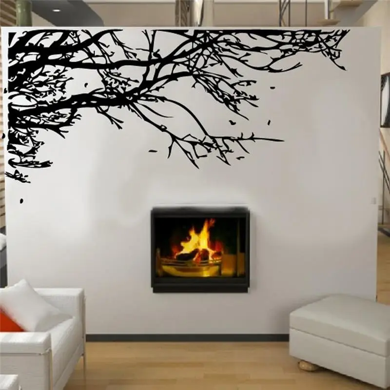 hot sell large size black tree branch wall stickers living room