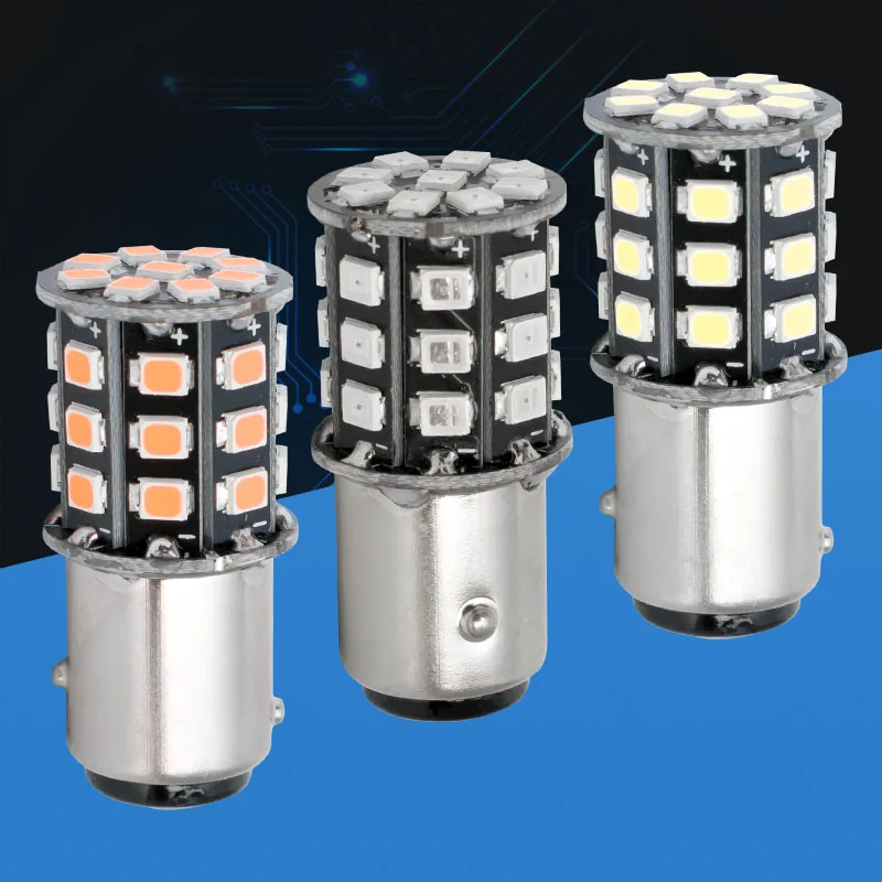 100 шт. 1157 BAY15D P21/5 Вт 33 SMD 2835 светодиодсветодиодный Красная белая Янтарная