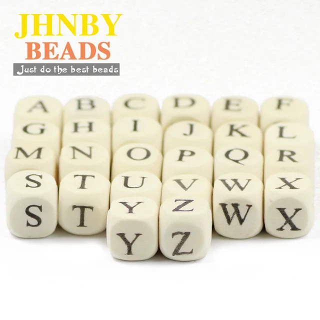 JHNBY, 52 Uds., cuentas de madera cuadradas de 10mm, letras A ~ Z, alfabeto, joyería cuentas sueltas para DIY, hecha A mano collar y pulsera de madera, accesorios JHNBY, 52 Uds., cuentas de madera cuadradas de 10mm, letras A ~ Z, alfabeto, joyería cuentas sueltas para DIY, hecha A mano collar y pulsera de madera, accesorios