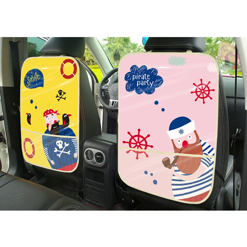 

1 PC New Kids Cartoon Car Seat Back Protector Cover For Children Kick Mat Mud Cleaner Car Accessories Drawing Pad Easy Clean